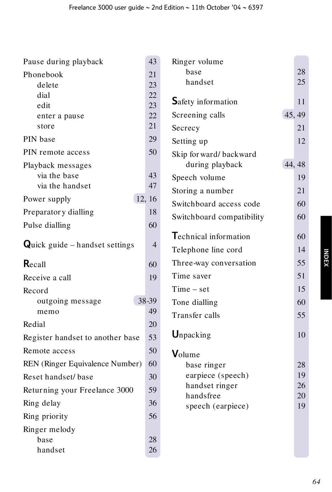 BT XA 3000 manual Freelance 3000 user guide ~ 2nd Edition ~ 11th October ’04 ~ 