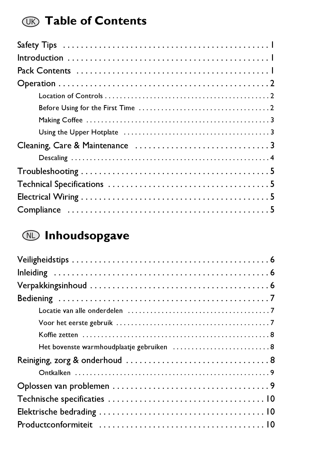 Buffalo Import G108 manual Table of Contents 