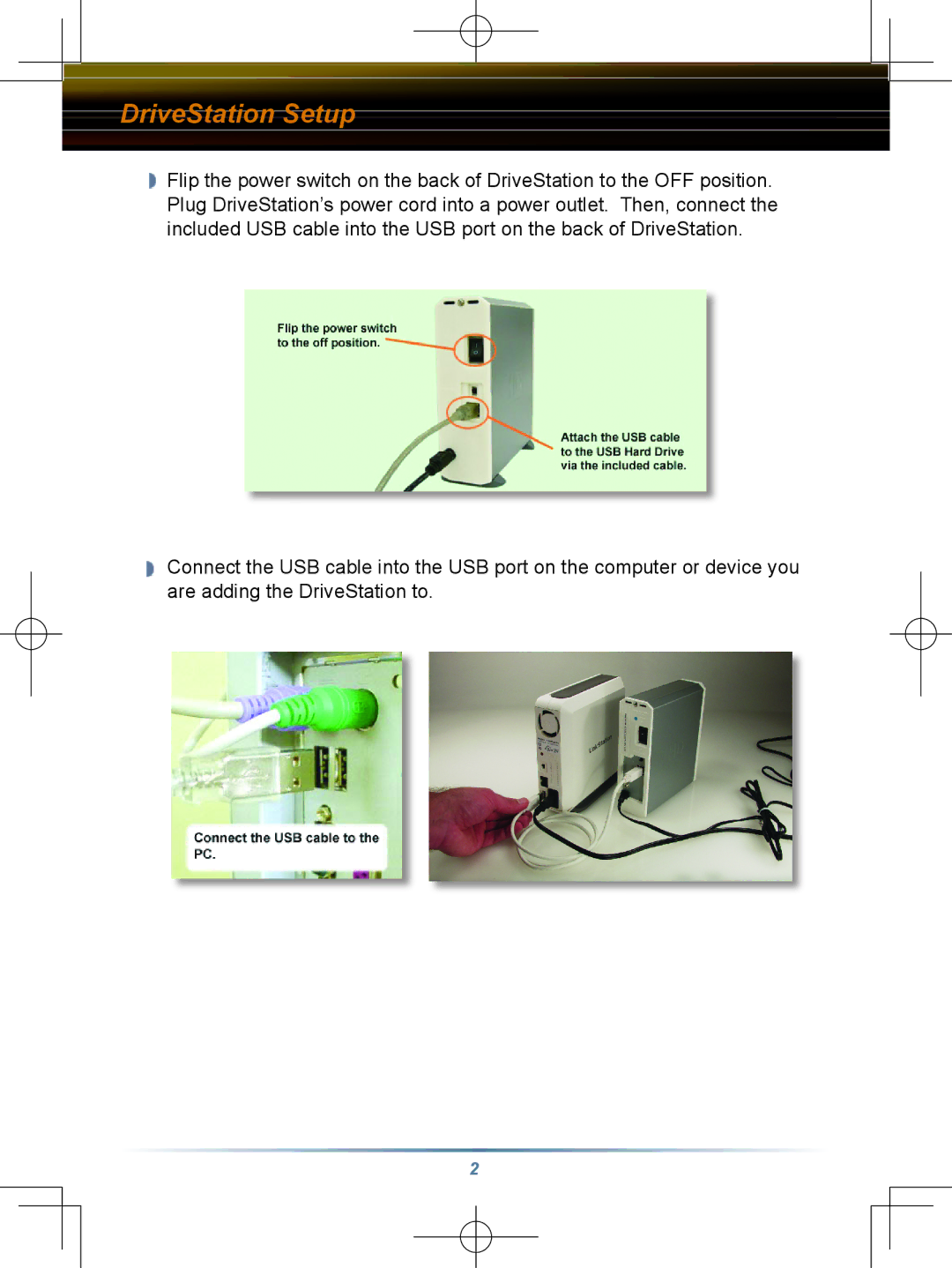 Buffalo Technology HD-HBU2 setup guide DriveStation Setup 