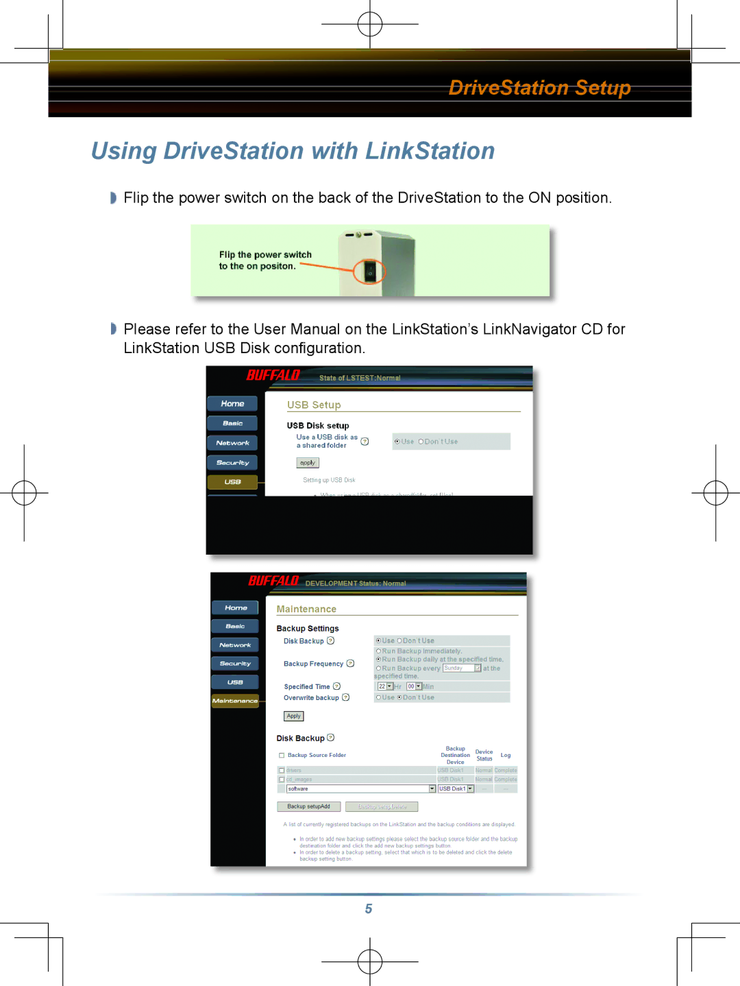 Buffalo Technology HD-HBU2 setup guide Using DriveStation with LinkStation 