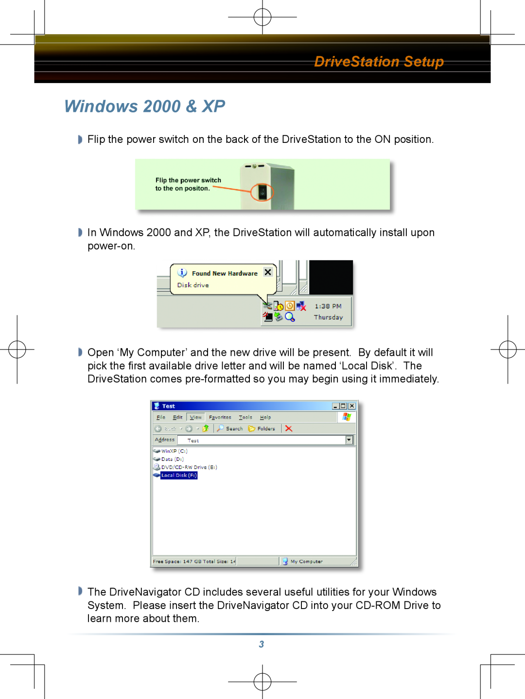 Buffalo Technology HD-HBU2 setup guide Windows 2000 & XP, DriveStation Setup 