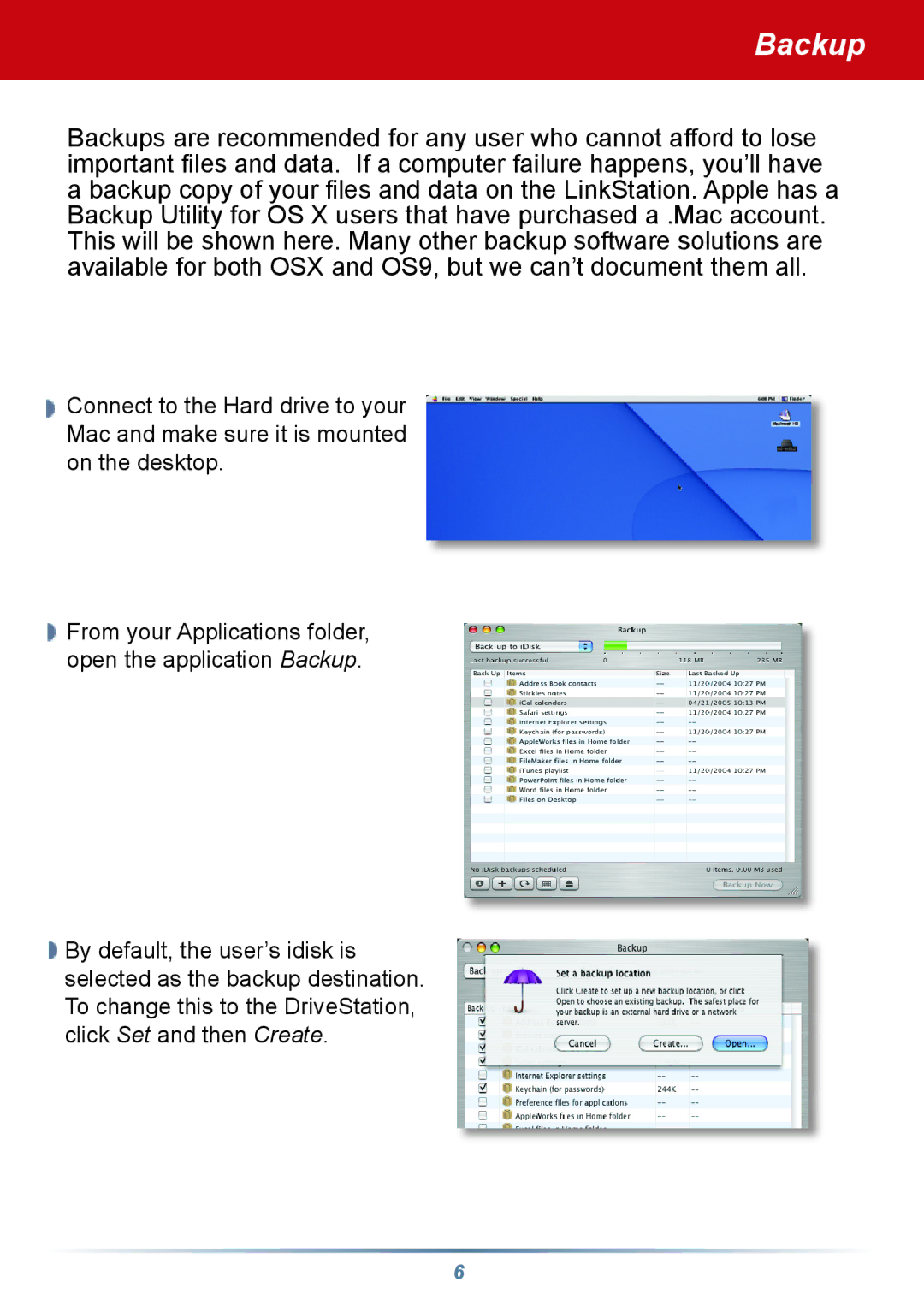 Buffalo Technology HD-HBXXXU2 setup guide Backup 