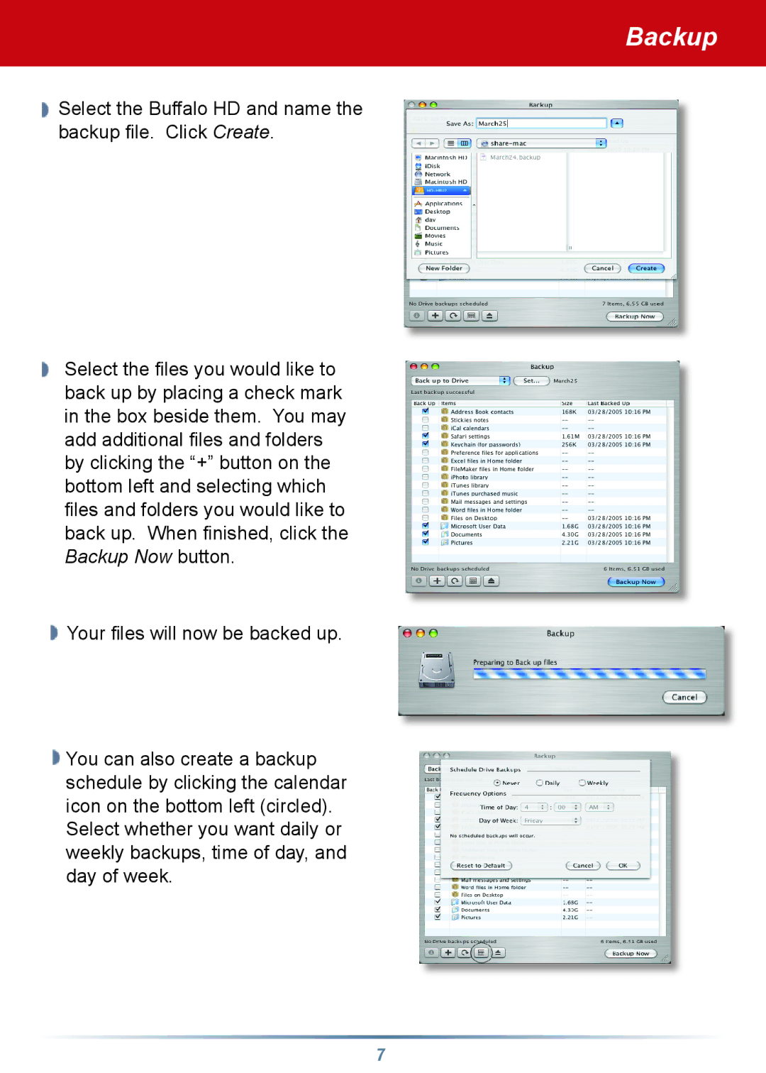 Buffalo Technology HD-HBXXXU2 setup guide Backup 