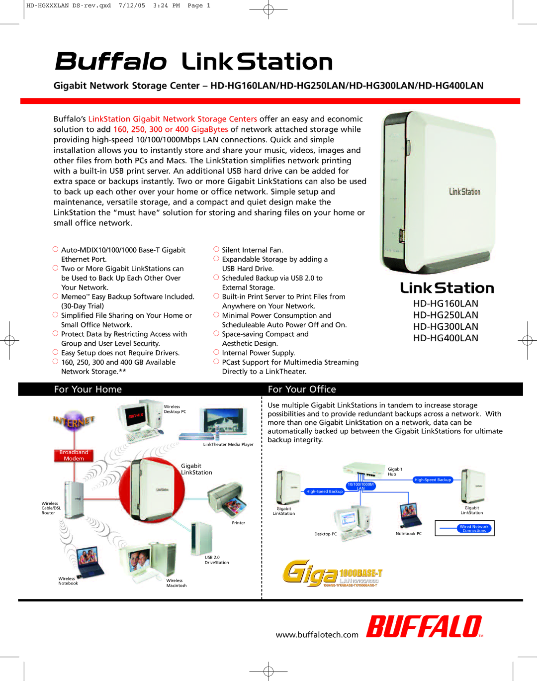 Buffalo Technology manual Buffalo, HD-HG160LAN HD-HG250LAN HD-HG300LAN HD-HG400LAN, For Your Home, For Your Office, Lan 