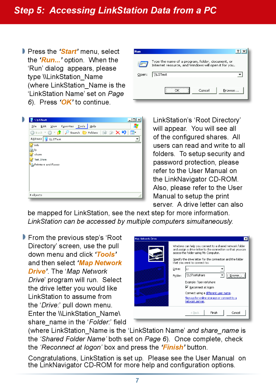 Buffalo Technology HD-HLAN setup guide Accessing LinkStation Data from a PC 