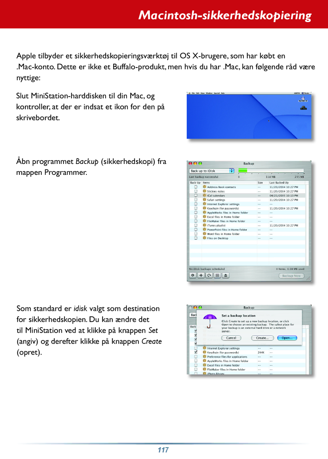 Buffalo Technology HD-PHSxxU2-UC setup guide Macintosh-sikkerhedskopiering 