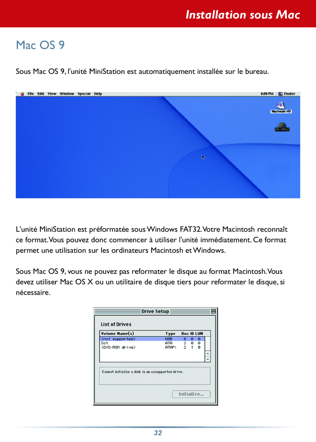 Buffalo Technology HD-PHSxxU2-UC setup guide Installation sous Mac 