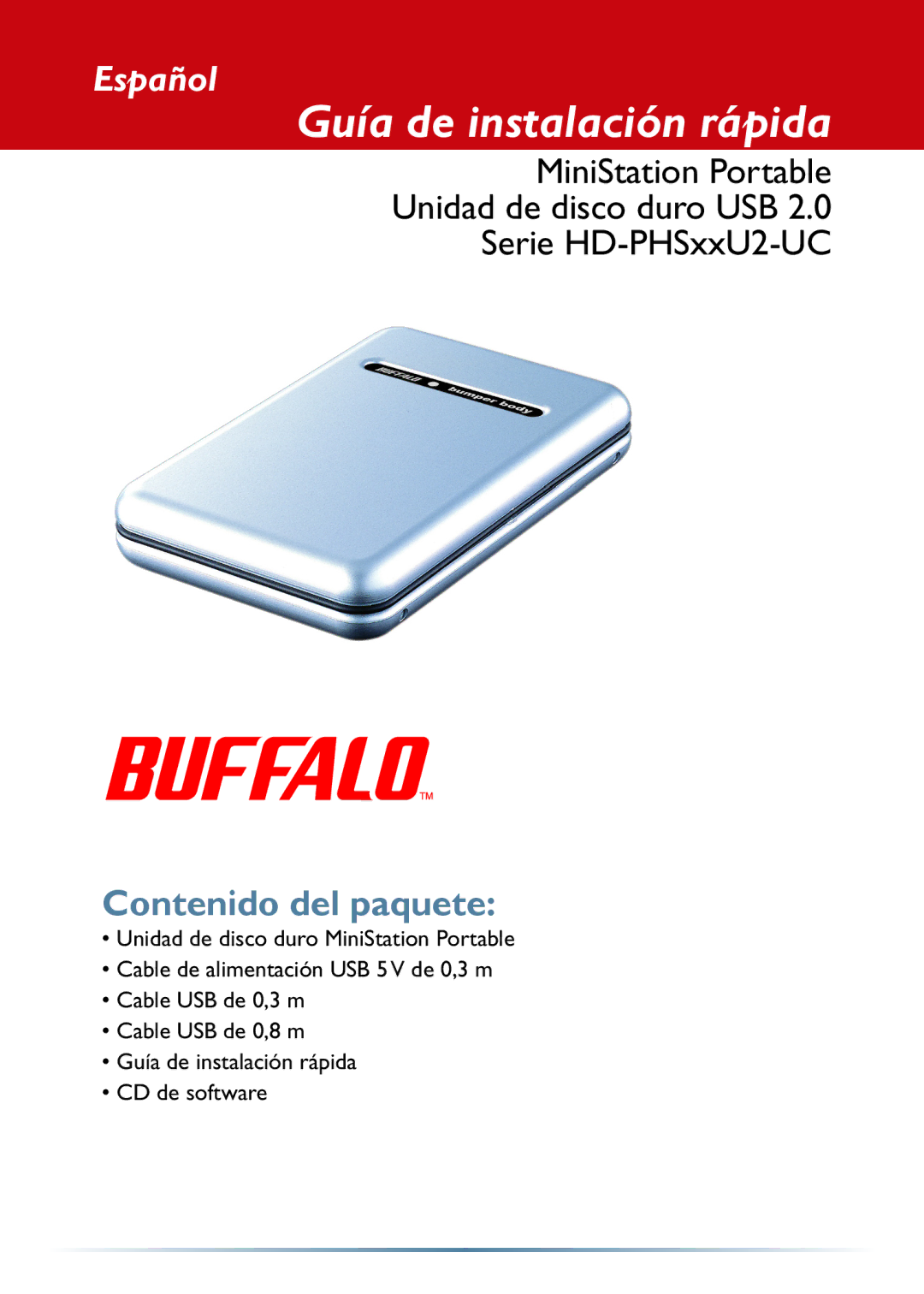 Buffalo Technology HD-PHSxxU2-UC setup guide Guía de instalación rápida, Español 