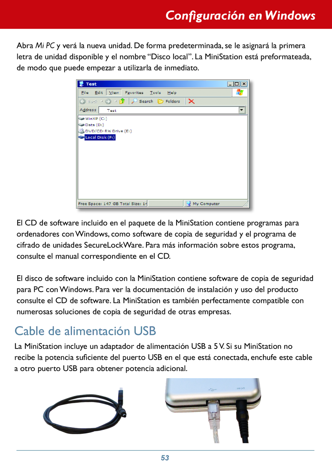 Buffalo Technology HD-PHSxxU2-UC setup guide Cable de alimentación USB 