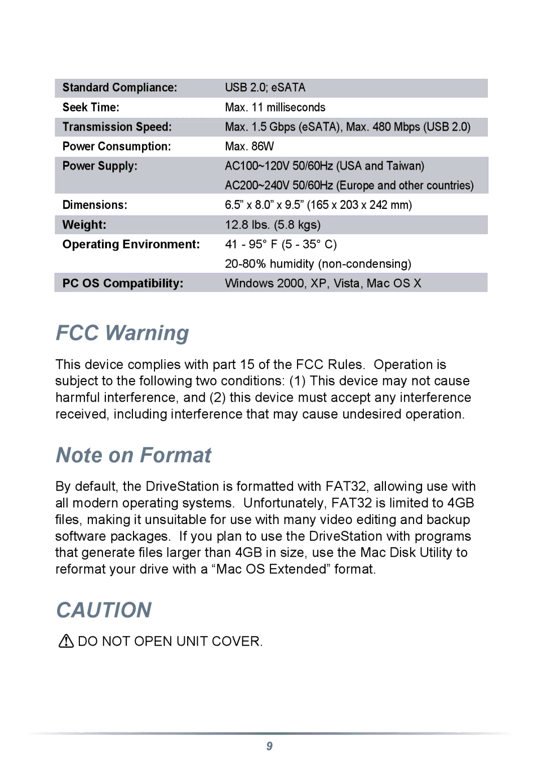 Buffalo Technology HD-QSTSU2 manual Technical Specifications, Power Consumption 