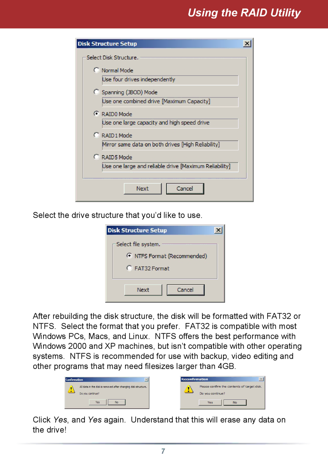 Buffalo Technology HD-QSTSU2/R5 manual Using the RAID Utility 