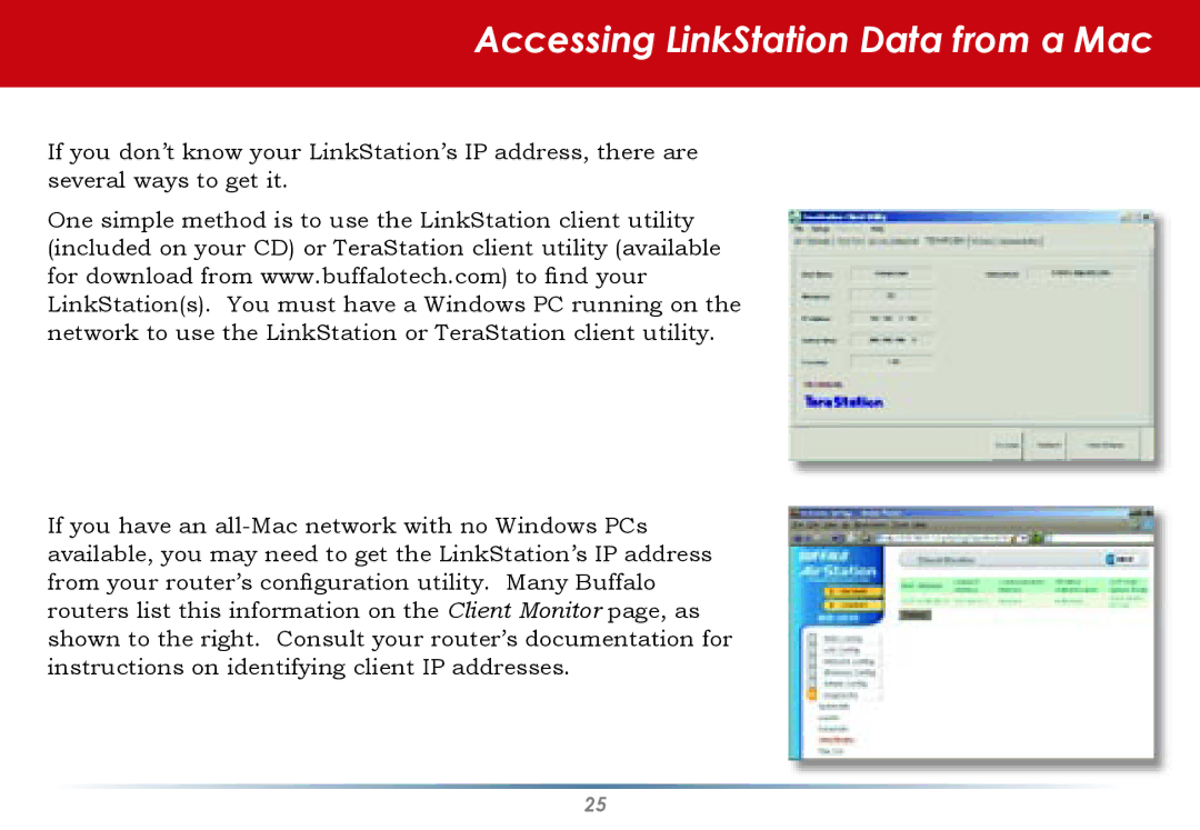 Buffalo Technology HS-DGL Series user manual Accessing LinkStation Data from a Mac 