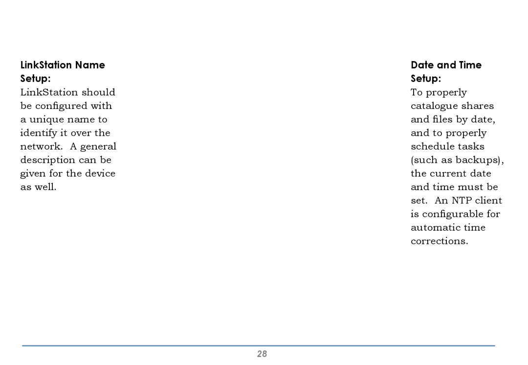 Buffalo Technology HS-DGL Series user manual Basic Settings, LinkStation Name Date and Time Setup 