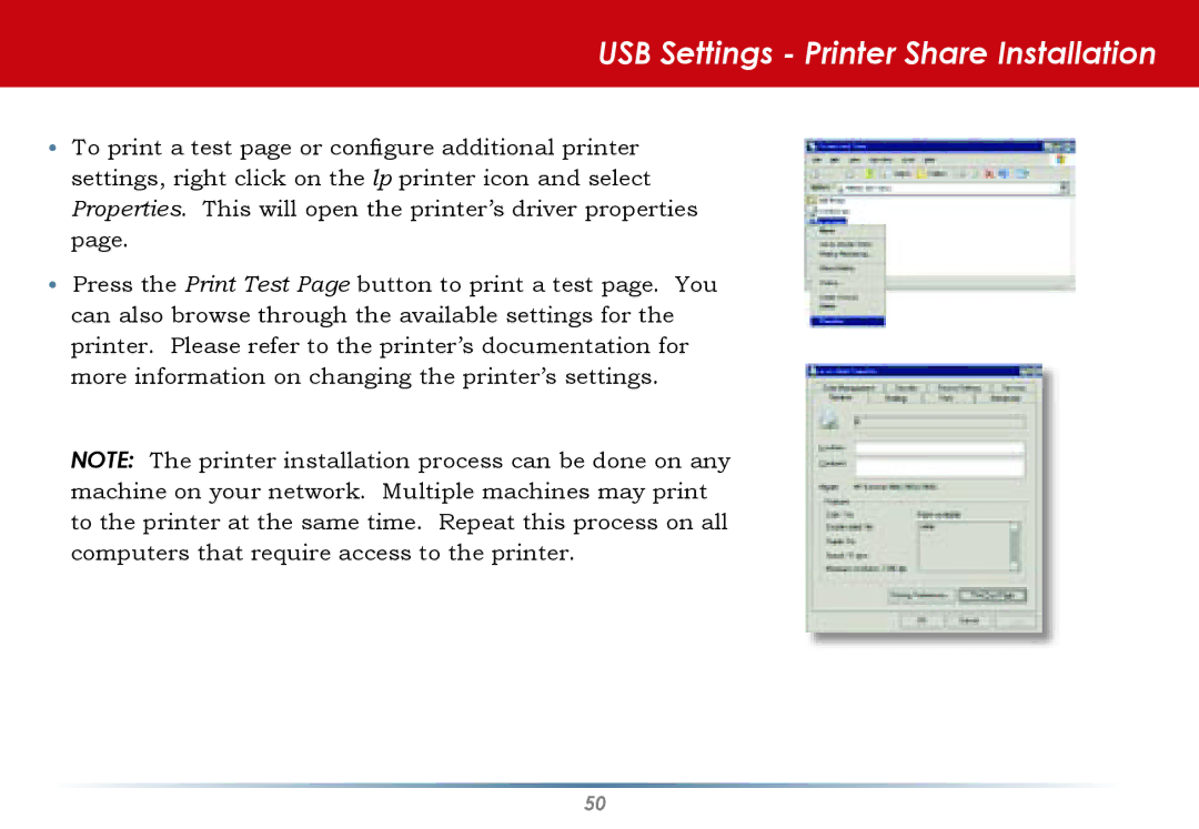 Buffalo Technology HS-DGL Series user manual USB Settings Printer Share Installation 