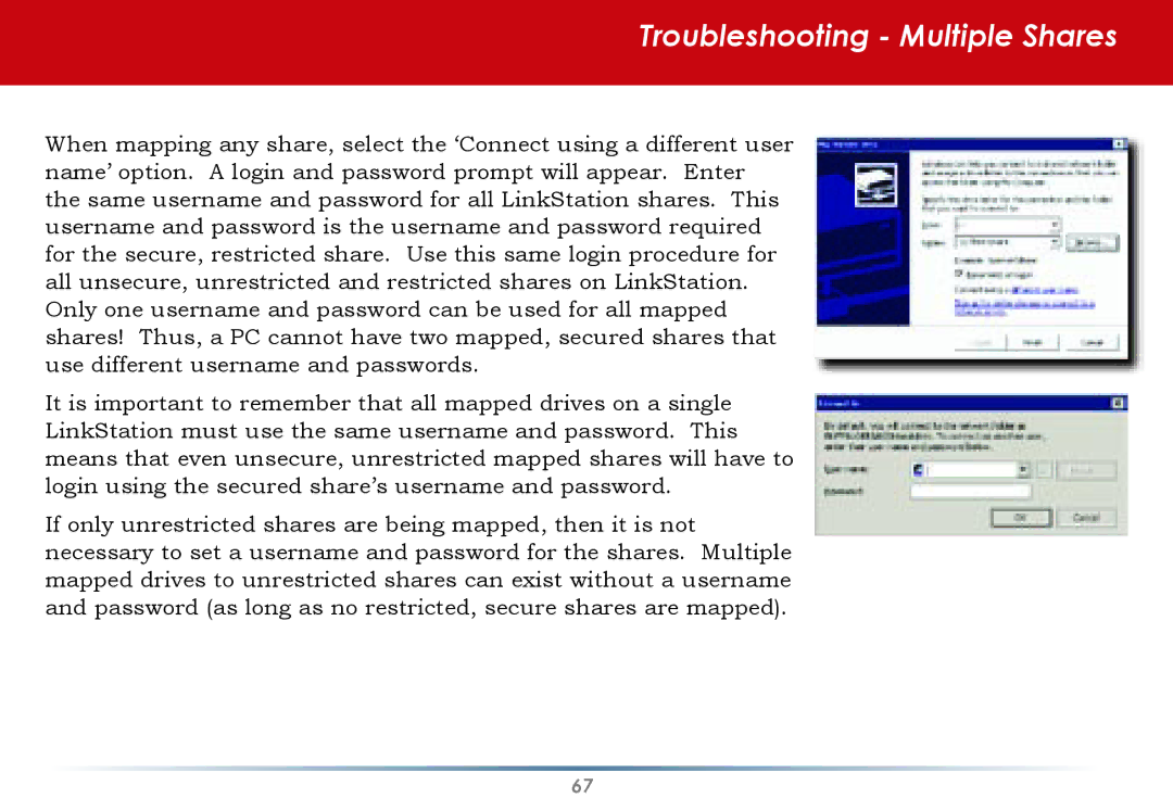 Buffalo Technology HS-DGL Series user manual Troubleshooting Multiple Shares 