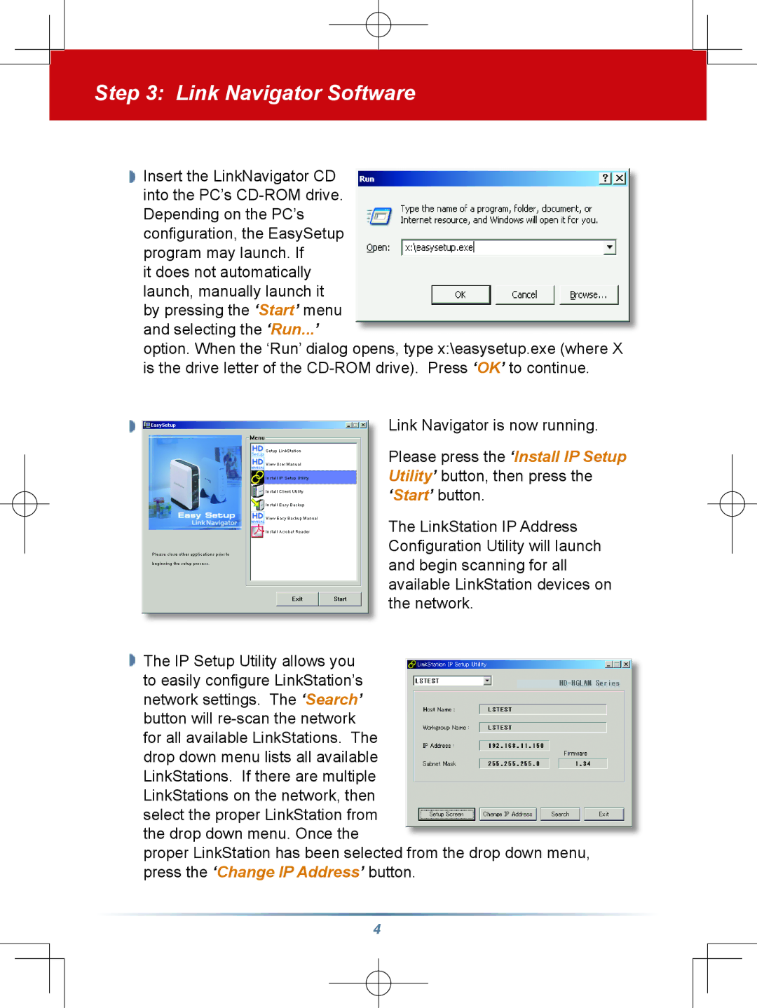 Buffalo Technology HS-DGL Series setup guide Link Navigator Software 