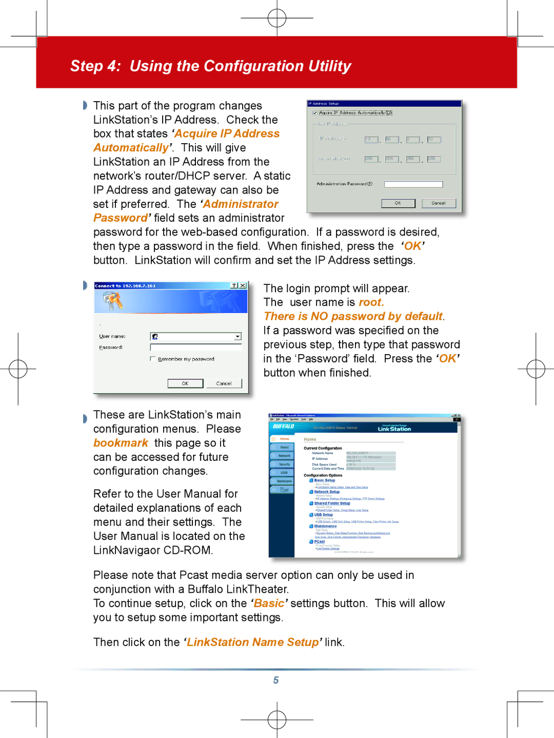 Buffalo Technology HS-DGL Series setup guide Using the Configuration Utility 