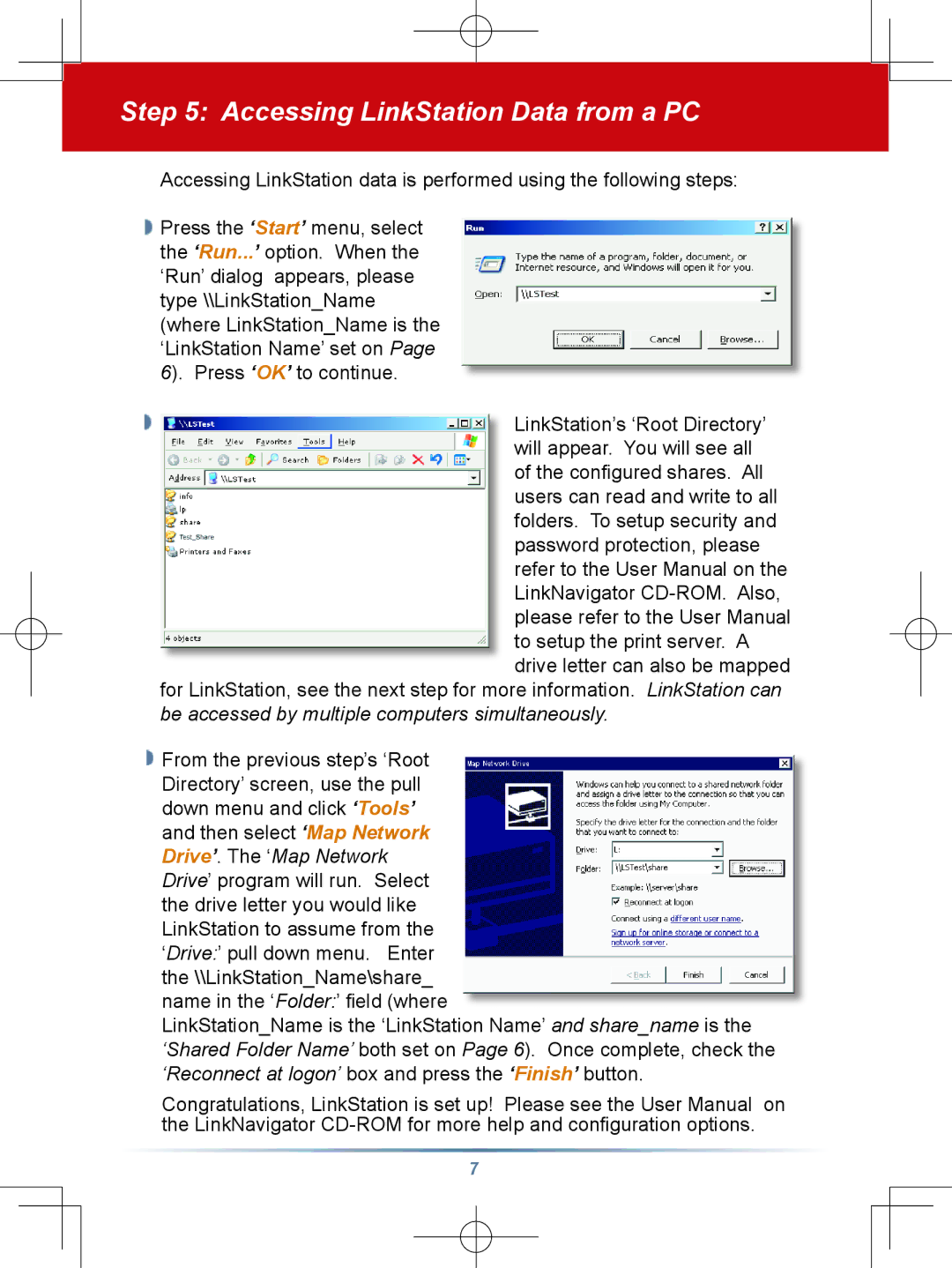 Buffalo Technology HS-DGL Series setup guide Accessing LinkStation Data from a PC 