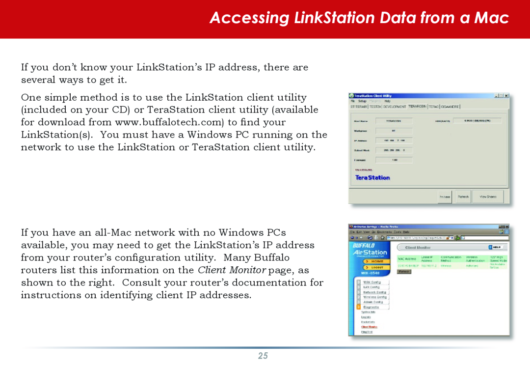 Buffalo Technology HS-DGL manual Accessing LinkStation Data from a Mac 