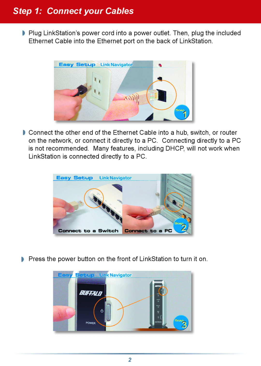 Buffalo Technology HS-DGL setup guide Connect your Cables 