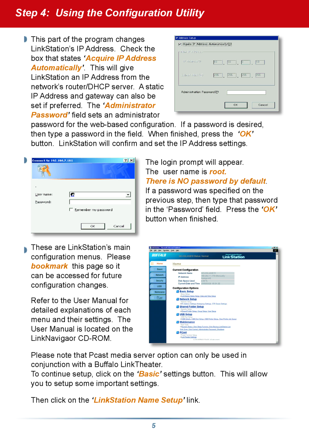 Buffalo Technology HS-DGL setup guide Using the Conﬁguration Utility 