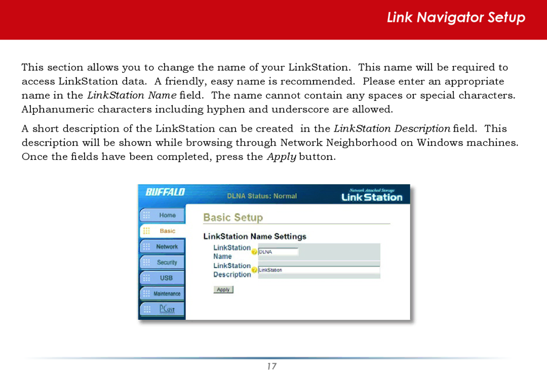 Buffalo Technology HS-DGL manual Link Navigator Setup 