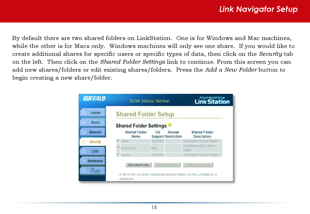 Buffalo Technology HS-DGL manual Link Navigator Setup 