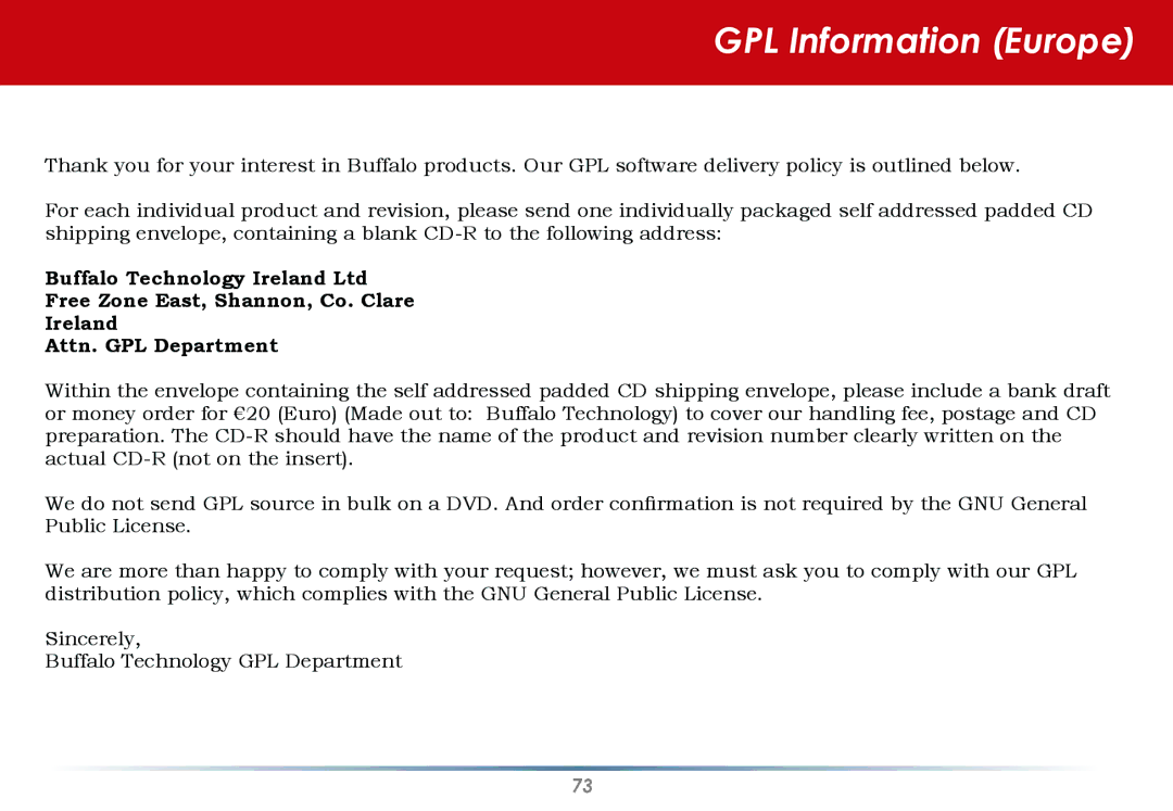 Buffalo Technology HS-DGL manual GPL Information Europe 