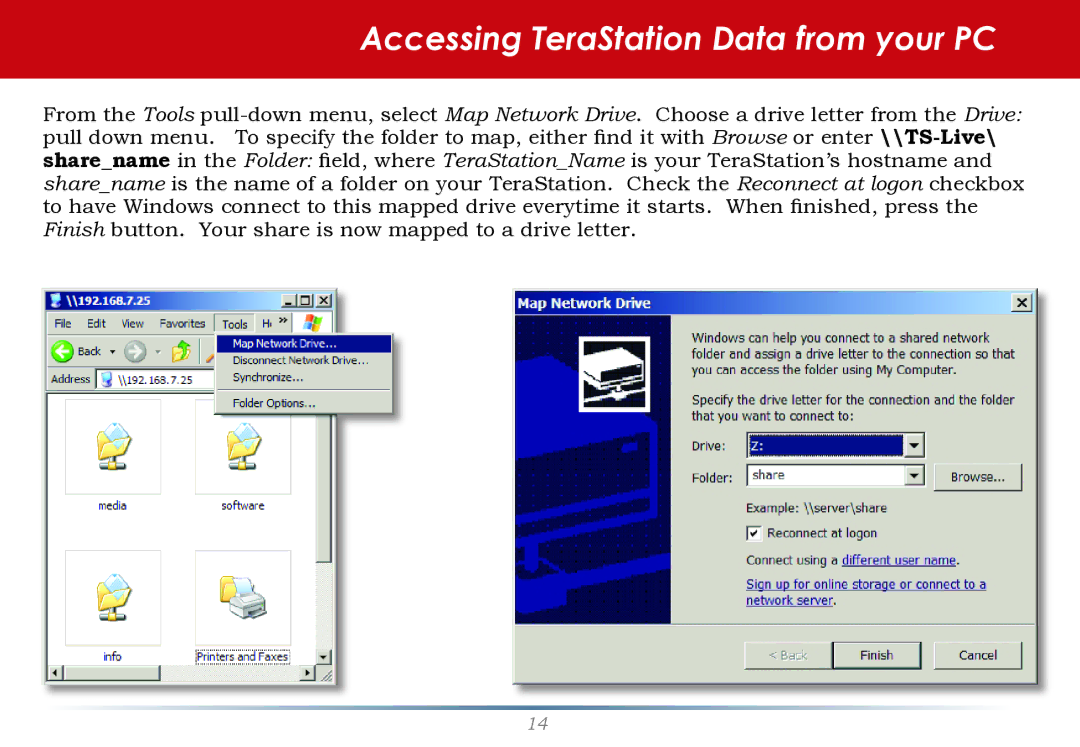 Buffalo Technology HS-DH-TGL/R5 user manual Accessing TeraStation Data from your PC 