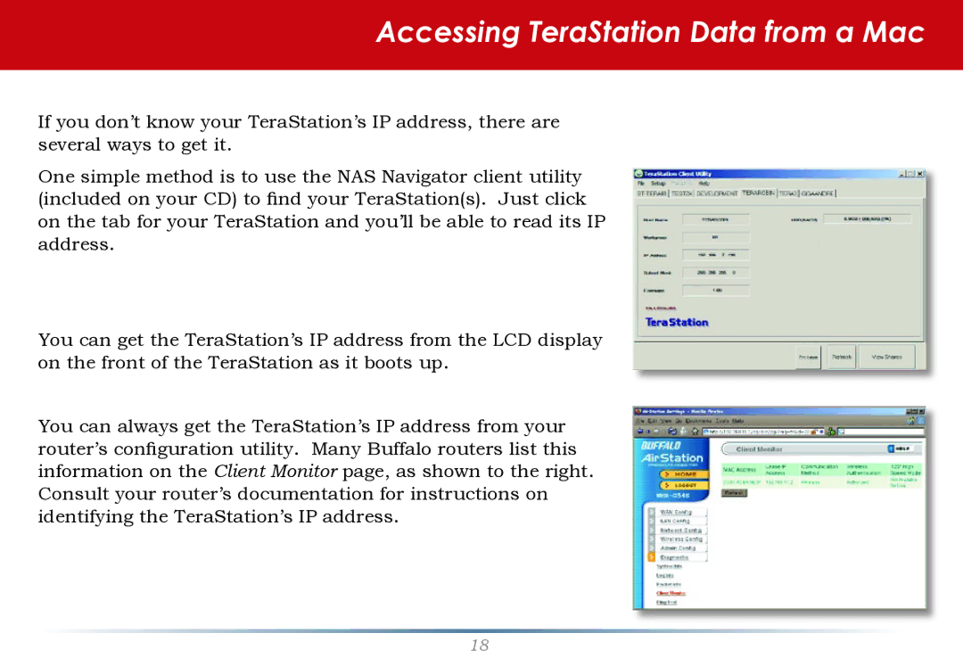 Buffalo Technology HS-DH-TGL/R5 user manual Accessing TeraStation Data from a Mac 