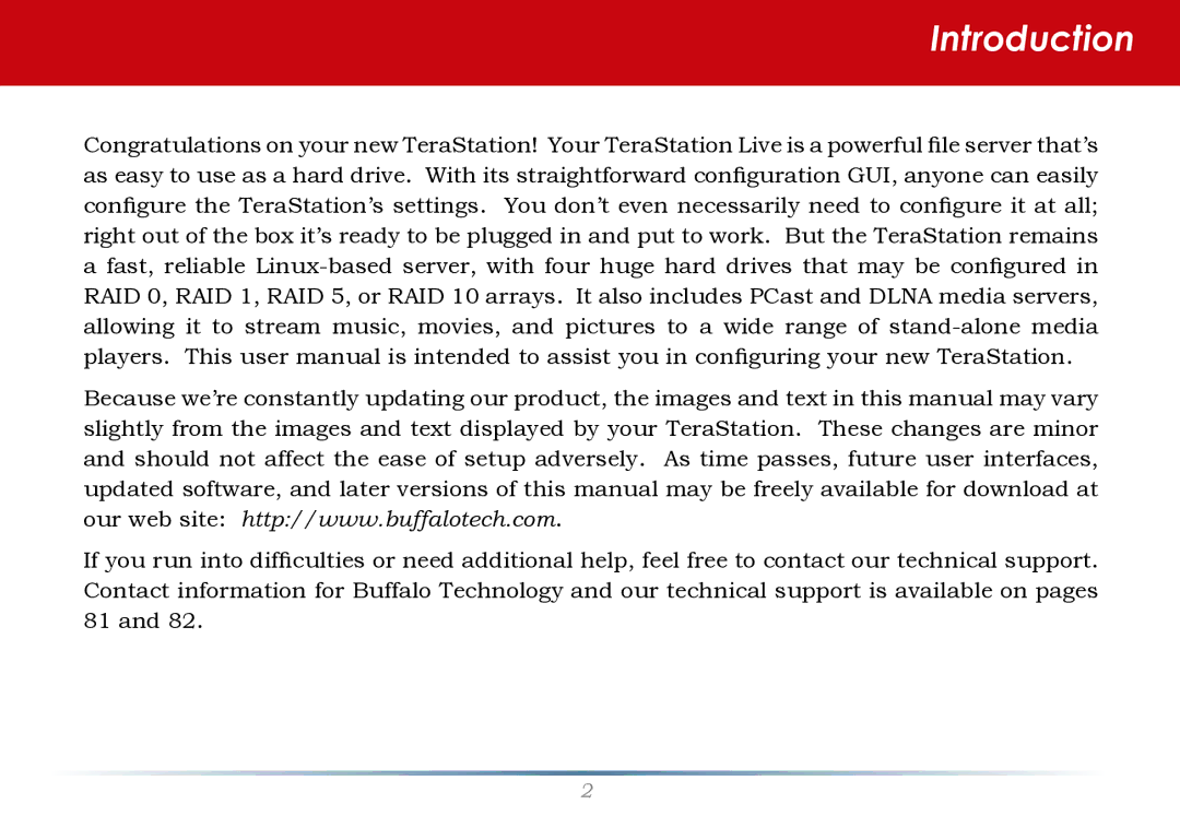 Buffalo Technology HS-DH-TGL/R5 user manual Introduction 