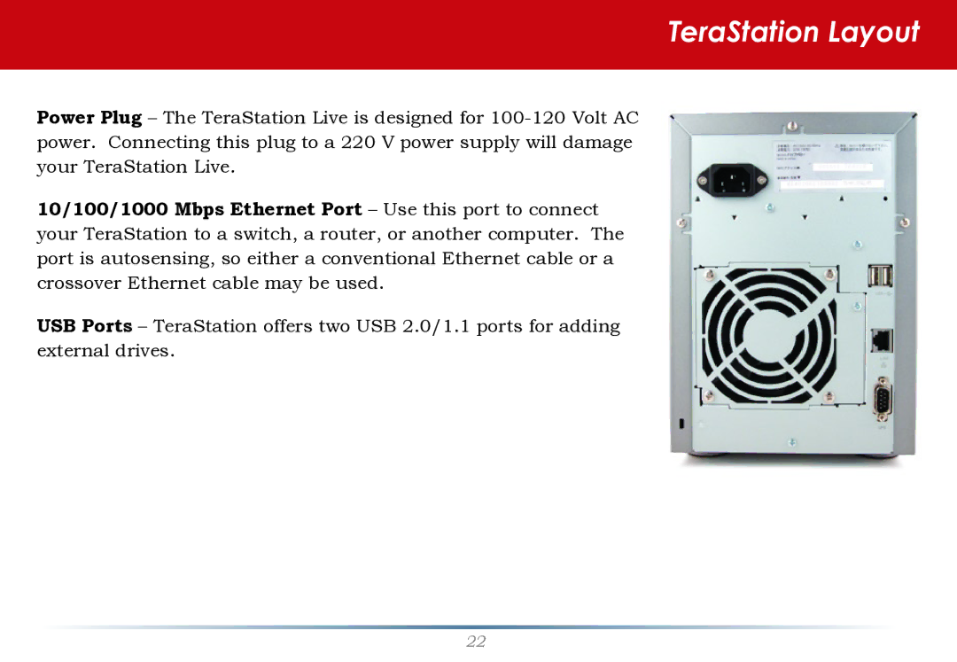 Buffalo Technology HS-DH-TGL/R5 user manual TeraStation Layout 