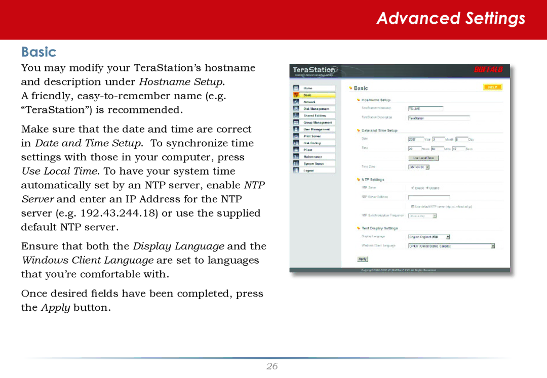 Buffalo Technology HS-DH-TGL/R5 user manual Basic 