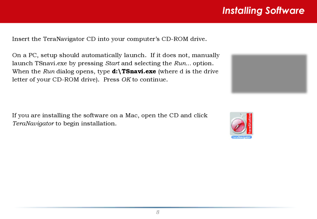 Buffalo Technology HS-DH-TGL/R5 user manual Installing Software 