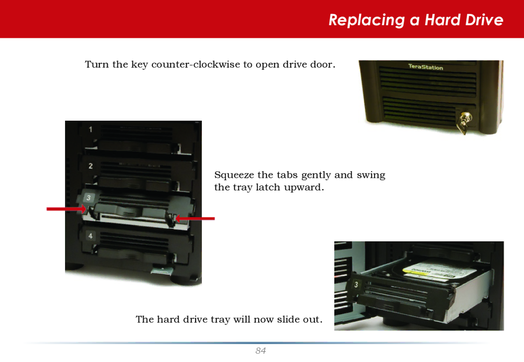 Buffalo Technology HS-DH-TGL/R5 user manual Replacing a Hard Drive 