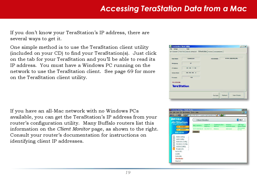 Buffalo Technology HS-DTGL/R5 user manual Accessing TeraStation Data from a Mac 