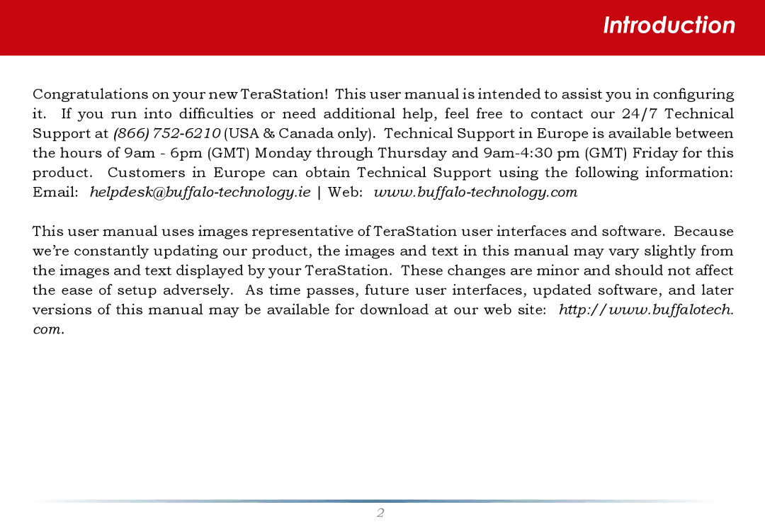 Buffalo Technology HS-DTGL/R5 user manual Introduction 