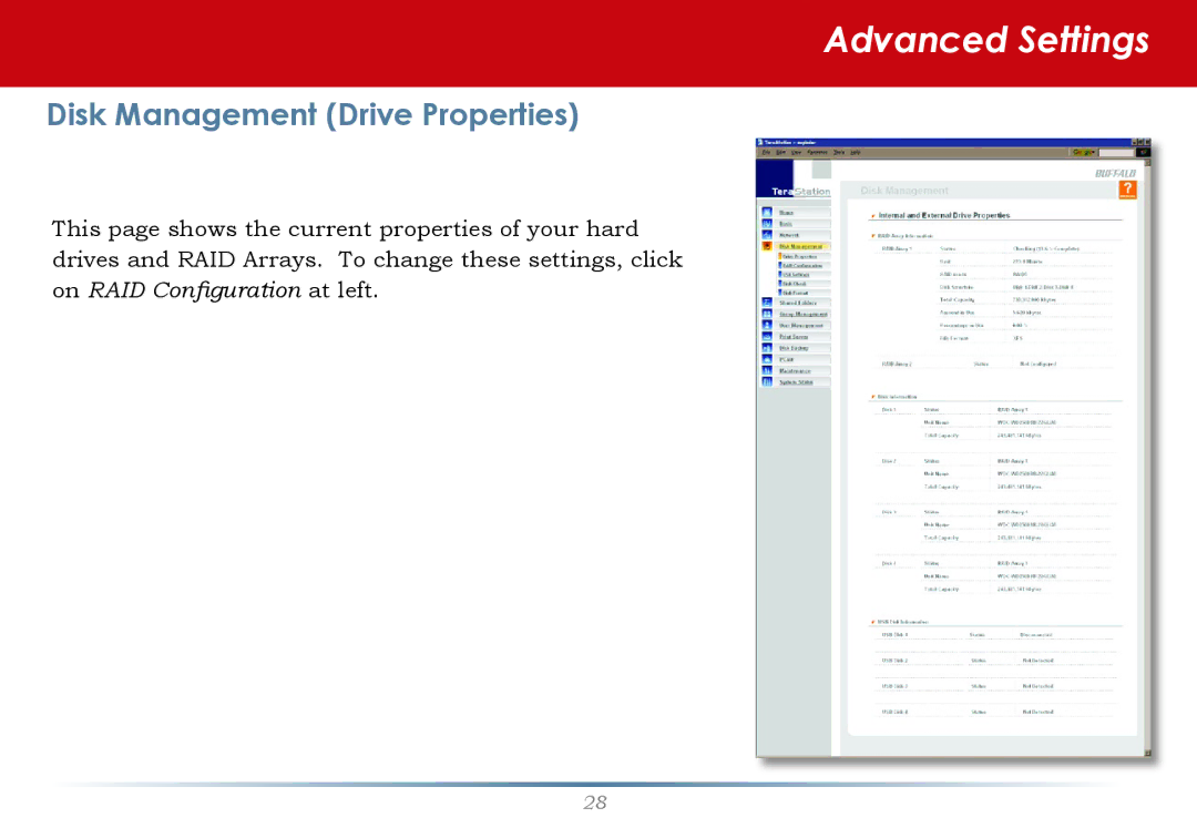 Buffalo Technology HS-DTGL/R5 user manual Disk Management Drive Properties 