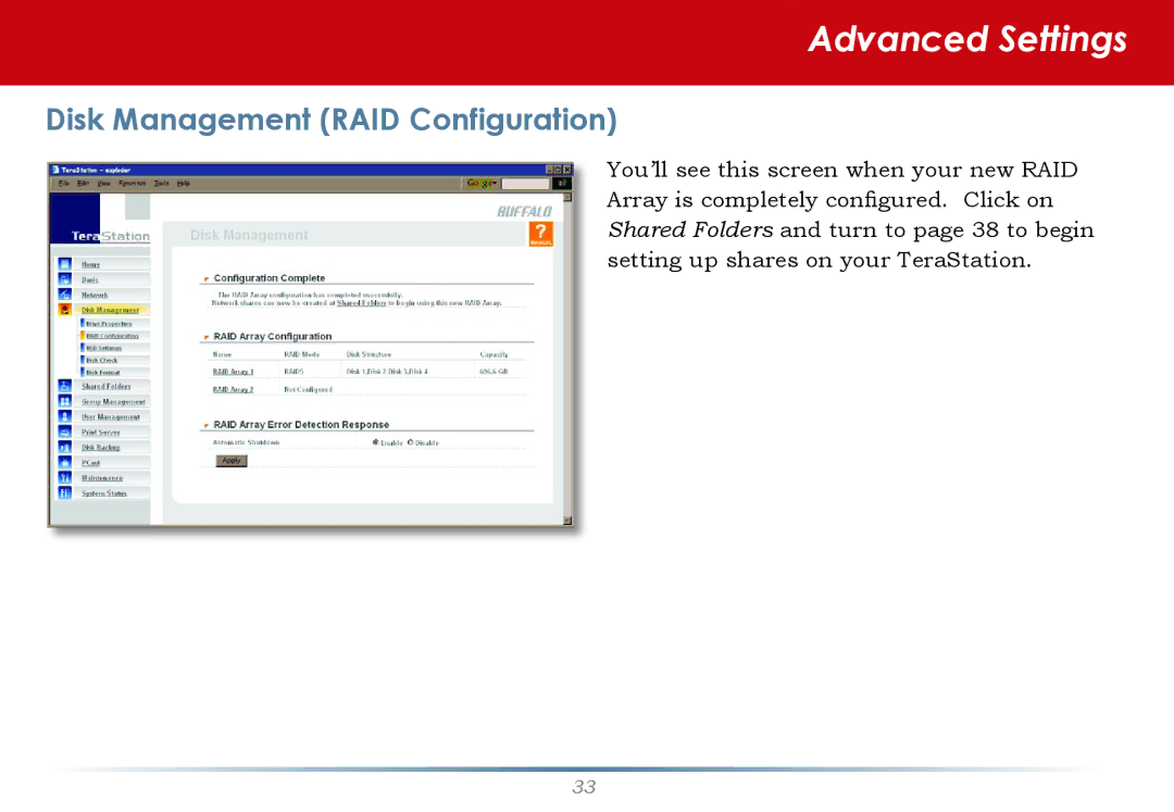 Buffalo Technology HS-DTGL/R5 user manual Advanced Settings 