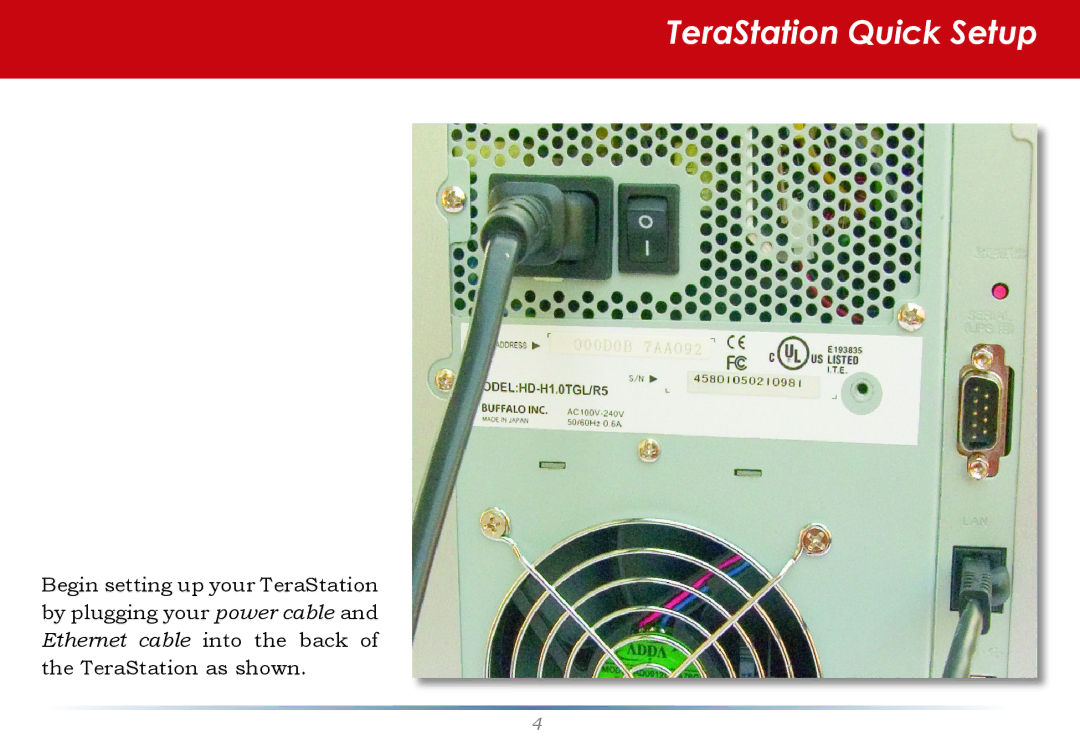 Buffalo Technology HS-DTGL/R5 user manual TeraStation Quick Setup 