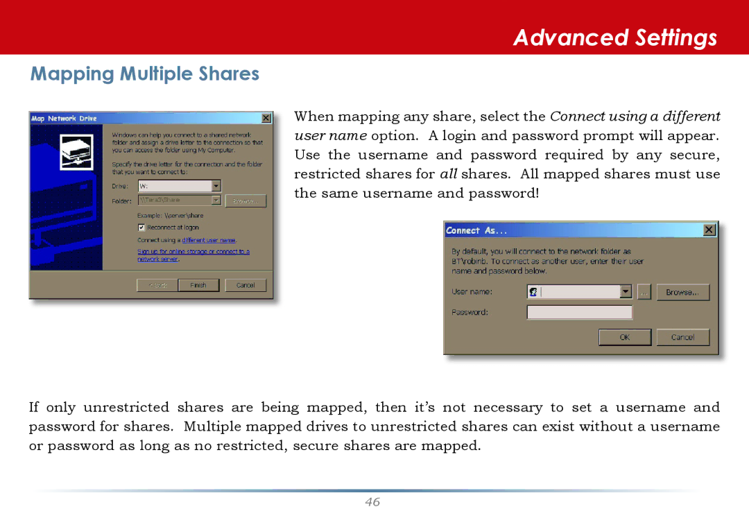 Buffalo Technology HS-DTGL/R5 user manual Mapping Multiple Shares 