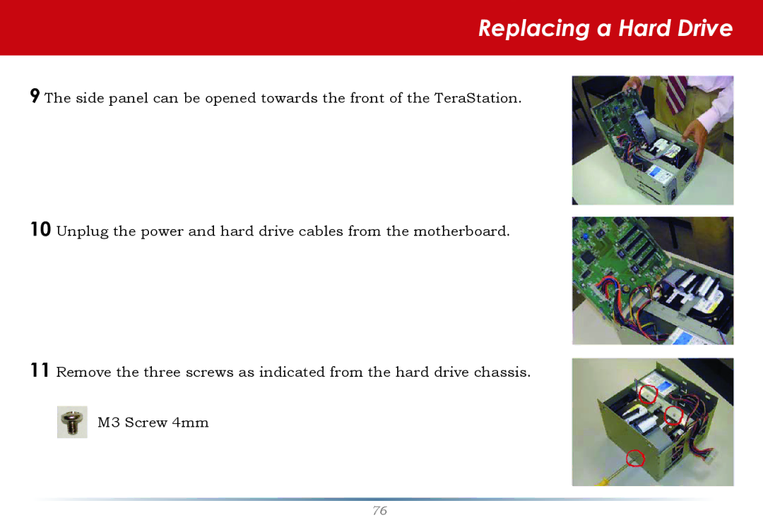 Buffalo Technology HS-DTGL/R5 user manual Replacing a Hard Drive 