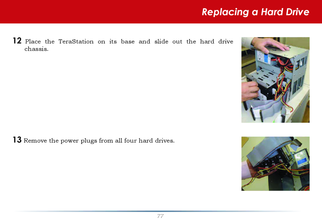 Buffalo Technology HS-DTGL/R5 user manual Replacing a Hard Drive 