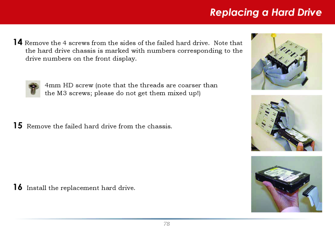 Buffalo Technology HS-DTGL/R5 user manual Replacing a Hard Drive 