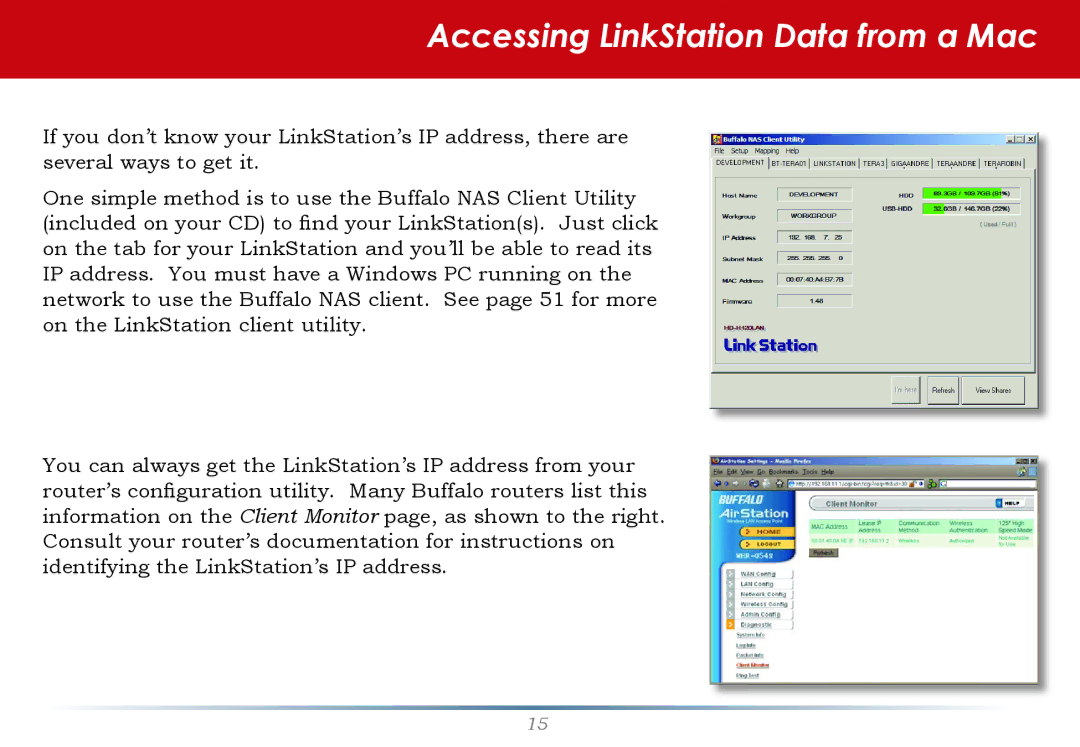 Buffalo Technology LinkStation Pro user manual Accessing LinkStation Data from a Mac 