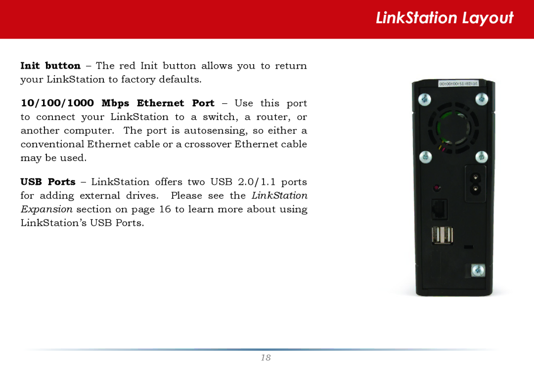 Buffalo Technology LinkStation Pro user manual LinkStation Layout 