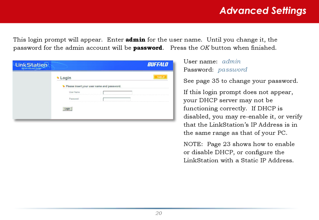 Buffalo Technology LinkStation Pro user manual Advanced Settings 