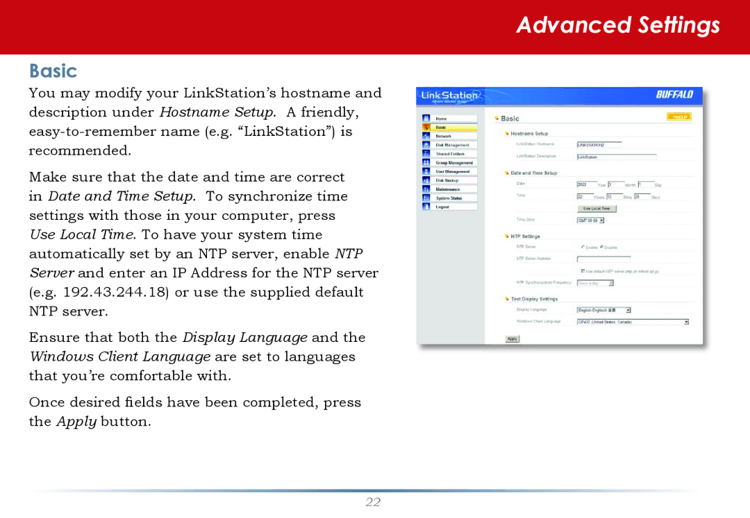 Buffalo Technology LinkStation Pro user manual Basic 