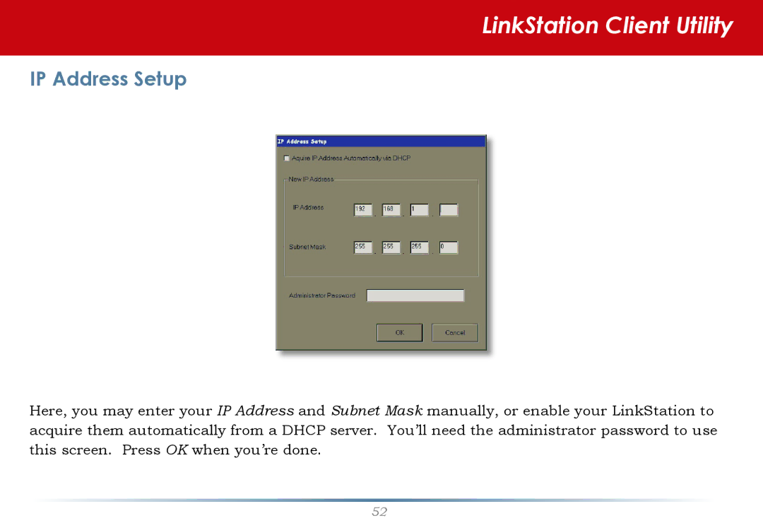 Buffalo Technology LinkStation Pro user manual IP Address Setup 