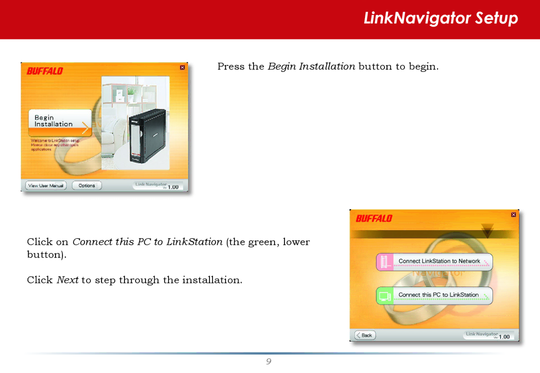 Buffalo Technology LinkStation Pro user manual LinkNavigator Setup 